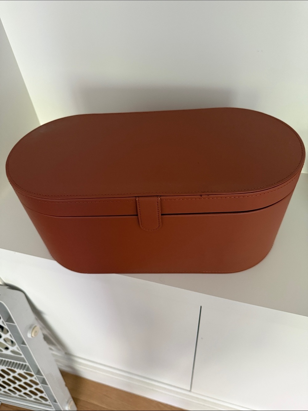 Dyson Tan Leather Oval Tech Storage Case